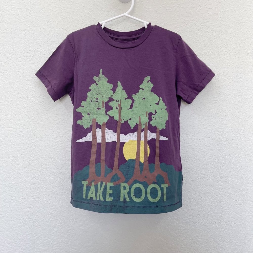 Peek Purple Kids Tee with Green Tree Graphic